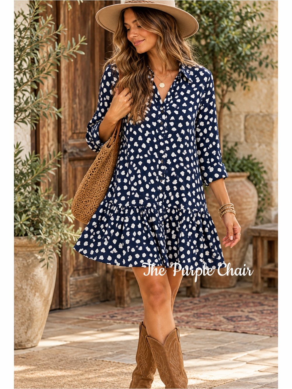 11•1•TYLHO ANTHRO NWT Long Sleeve Abstract Heart Print Tunic Dress L